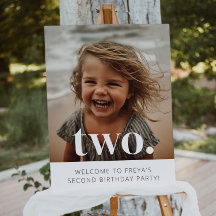 Sinal de boas-vindas da foto do segundo aniversári