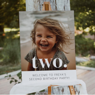 Poster Sinal de boas-vindas da foto do segundo aniversári