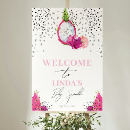 Poster Sinal de boas-vindas da Fruta de dragão Elegante