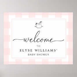 Poster Sinal de boas-vindas da Mangueira Rosa Gingham