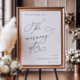 Poster Sinal de boas-vindas da manhã após o casamento Bru