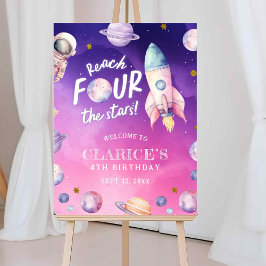 Poster Sinal de Boas-vindas da Menina do Planeta Púrpura 