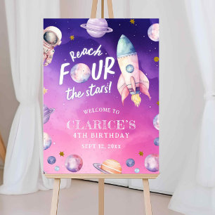 Poster Sinal de Boas-vindas da Menina do Planeta Púrpura
