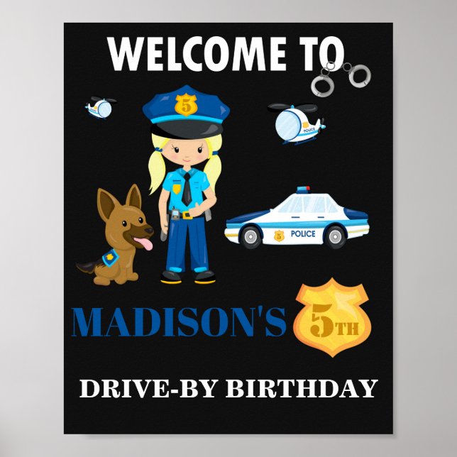 Poster Sinal de boas-vindas da polícia (Frente)