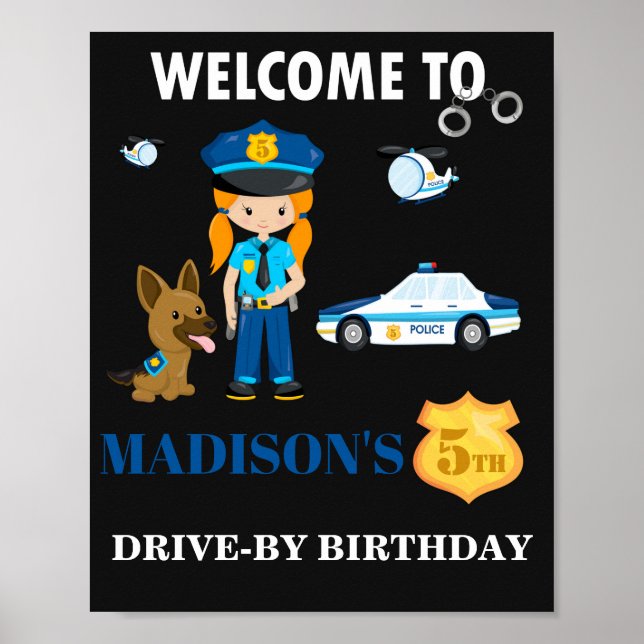 Poster Sinal de boas-vindas da polícia (Frente)