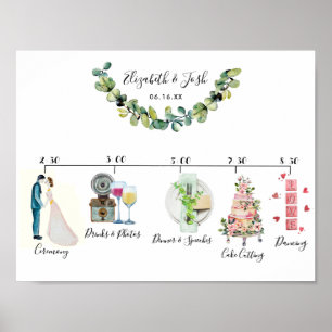 Poster Sinal de Boas-vindas da Programação de Casamento I