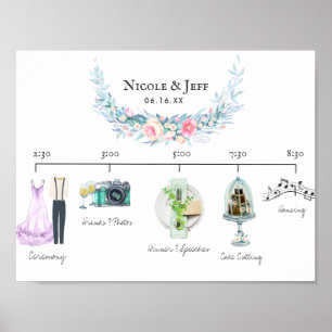Poster Sinal de Boas-vindas da Programação de Casamento I