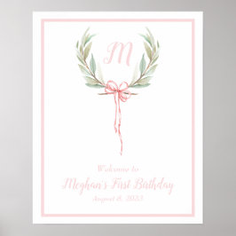 Poster Sinal de Boas-vindas da rosa claro Classic Laurel 