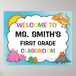 Poster Sinal de boas-vindas da sala de aula no tema dos