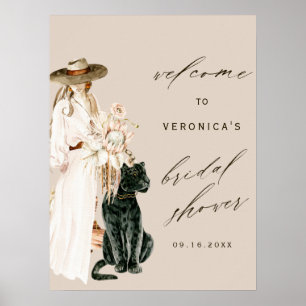 Poster Sinal de boas-vindas da Senhora Chá de panela do L