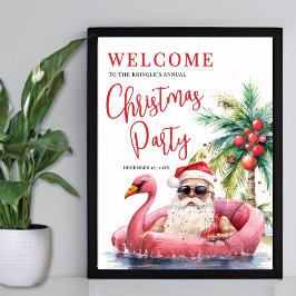 Poster Sinal de Boas-vindas da Tropical Beach Christmas P