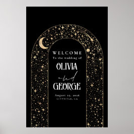 Poster Sinal de Boas-vindas das Estrelas da Noite Celesti