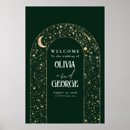 Poster Sinal de Boas-vindas das Estrelas da Noite Celesti
