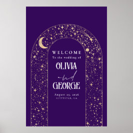 Poster Sinal de Boas-vindas das Estrelas da Noite Celesti