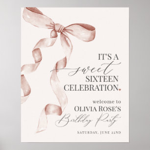 Poster Sinal de boas-vindas de 16 de aniversário do Arco