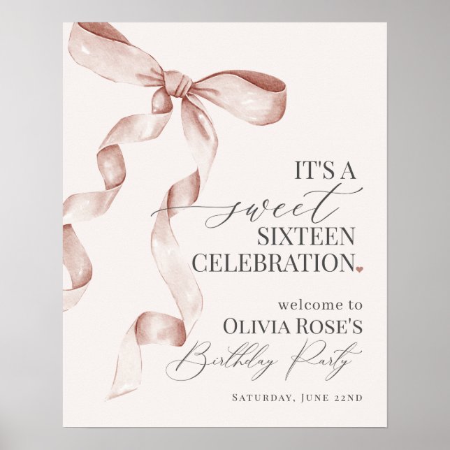 Poster Sinal de boas-vindas de 16 de aniversário do Arco  (Frente)