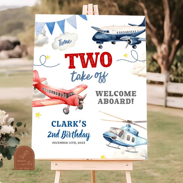Poster Sinal de Boas-Vindas de 2º Aniversário Tema de Avi (Criador carregado)