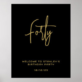 Poster Sinal de boas-vindas de 400 dias Dourados minimali