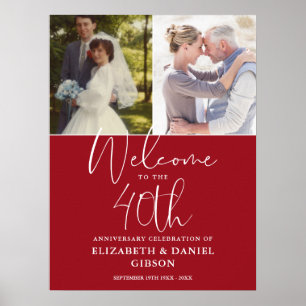 Poster Sinal de Boas-Vindas de 40 Anos de Casamento com 2