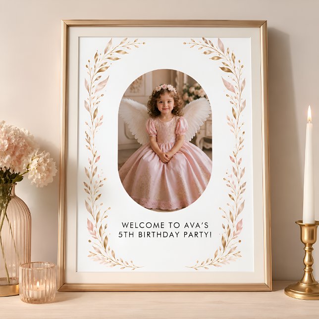 Poster Sinal de Boas-Vindas de 5º Aniversário da Menina d (Criador carregado)