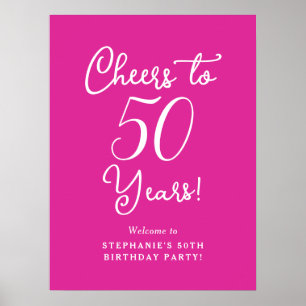 Poster Sinal de boas-vindas de 50 anos e 50 anos