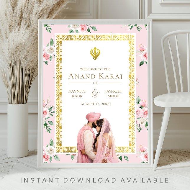 Poster Sinal de Boas-vindas de Anand Karaj, Dourado Rosa, (Criador carregado)