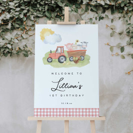 Poster Sinal de boas-vindas de animais de fazenda