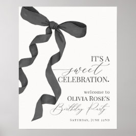 Poster Sinal de boas-vindas de aniversário da Arco Negra