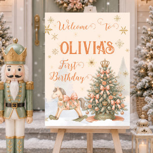 Poster Sinal de Boas-Vindas de Aniversário de 1 ano do Qu