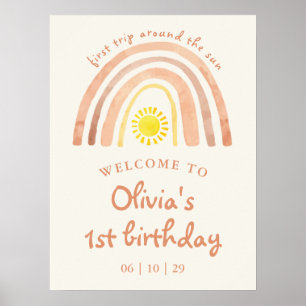 Poster Sinal de Boas-Vindas de Aniversário de 1 Ano Prime