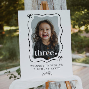 Poster Sinal de boas-vindas de aniversário de 3 anos de b