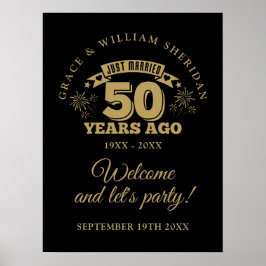 Poster Sinal de Boas-Vindas de Aniversário de 50 Anos de