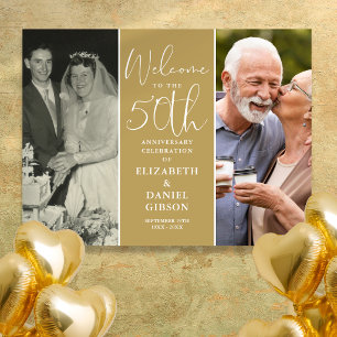 Poster Sinal de Boas-Vindas de Aniversário de 50 Anos The
