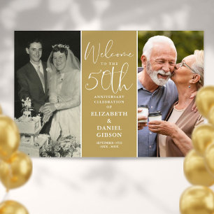 Poster Sinal de Boas-Vindas de Aniversário de 50 Anos The