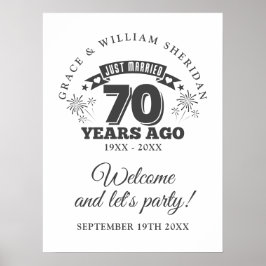 Poster Sinal de Boas-Vindas de Aniversário de 70 Anos de 