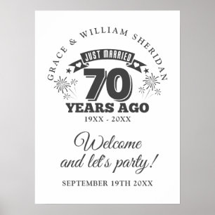 Poster Sinal de Boas-Vindas de Aniversário de 70 Anos de