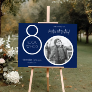 Póster Sinal de Boas-Vindas de Aniversário de 80 Anos em
