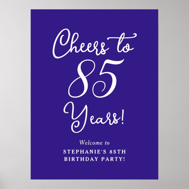 Poster Sinal de boas-vindas de aniversário de 85 anos (Frente)