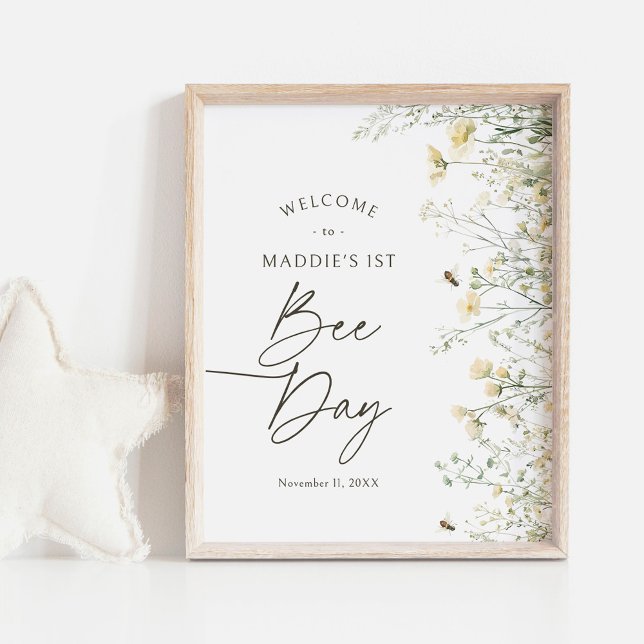 Poster Sinal de Boas-vindas de Aniversário de Bebê (Criador carregado)