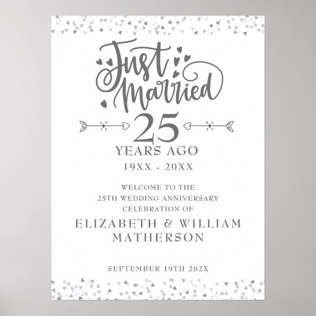 Poster Sinal de Boas-Vindas de Aniversário de Casamento d (Frente)