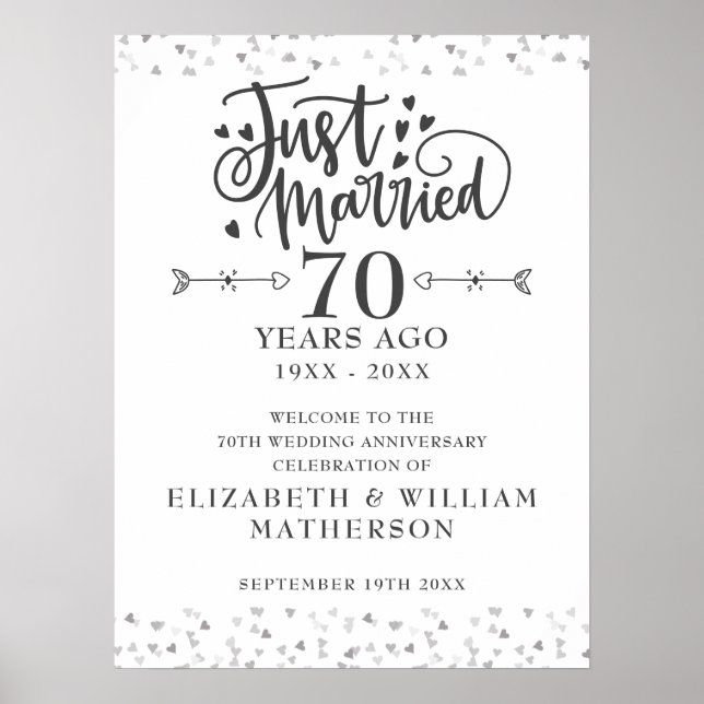 Poster Sinal de Boas-Vindas de Aniversário de Casamento d (Frente)