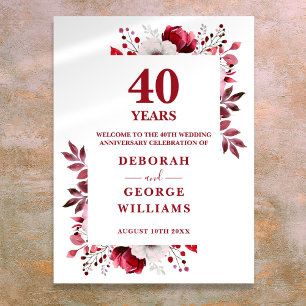 Poster Sinal de Boas-Vindas de Aniversário de Casamento d