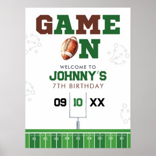 Poster Sinal de Boas-Vindas de Aniversário de Futebol Ame