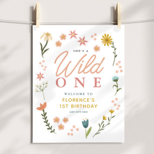 Poster Sinal de Boas-Vindas de Aniversário de Menina Selv