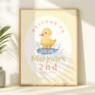 Poster Sinal de Boas-Vindas de Aniversário de Meninas Fof