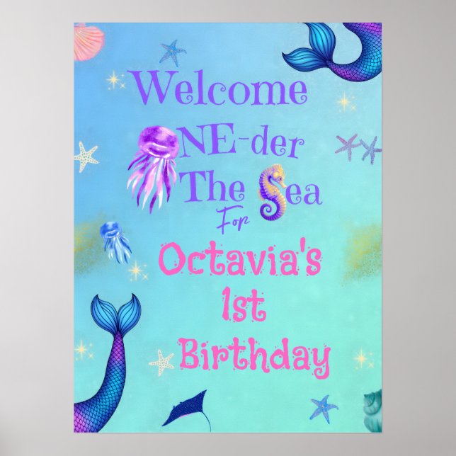 Poster Sinal de Boas-vindas de Aniversário de Um Só Vez (Frente)