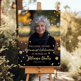 Póster Sinal de boas-vindas de aposentadoria moderna com 