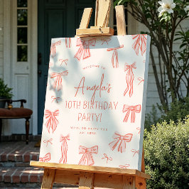 Poster Sinal de boas-vindas de Arco rosa-branca