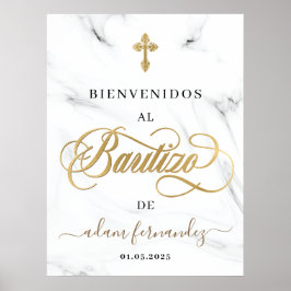 Poster Sinal de boas-vindas de Bautizo Bienvenidos