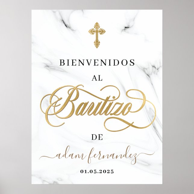 Poster Sinal de boas-vindas de Bautizo Bienvenidos (Frente)